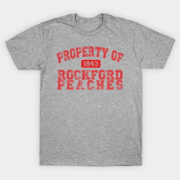 Property of the Rockford Peaches (A League of Their Own) (Red) T-Shirt by brendalee